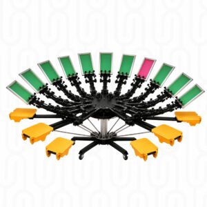 SP-PRINT10 10-Head Manual Rotary Screen Printing Machine