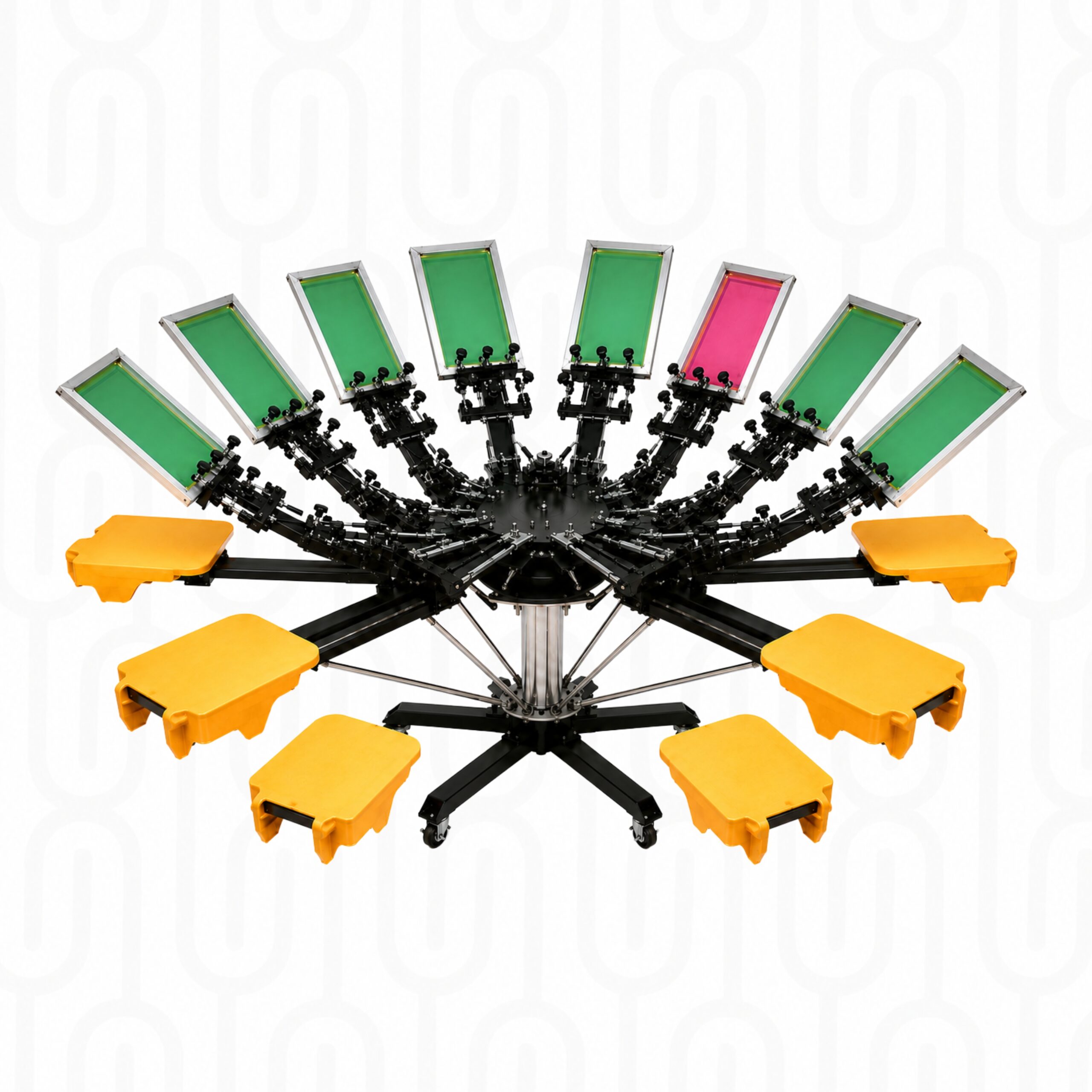 SP-PRINT8 8-Head Manual Rotary Screen Printing Machine
